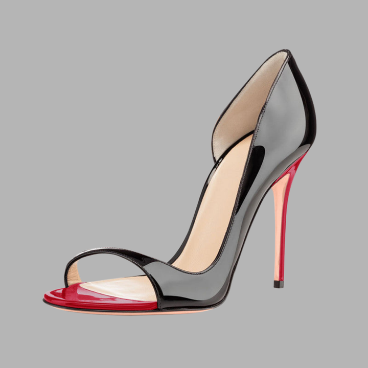 Roselotte | Black Stiletto Sandals with Cut-Outs