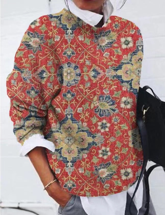 Marina - Casual Sweater with Leopard Design