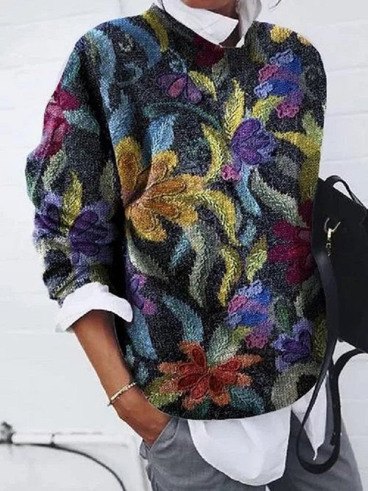 Marina - Casual Sweater with Leopard Design