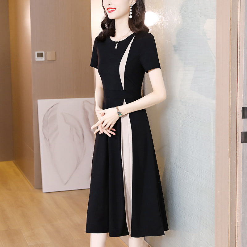 Hanne - Black and White Midi Dress